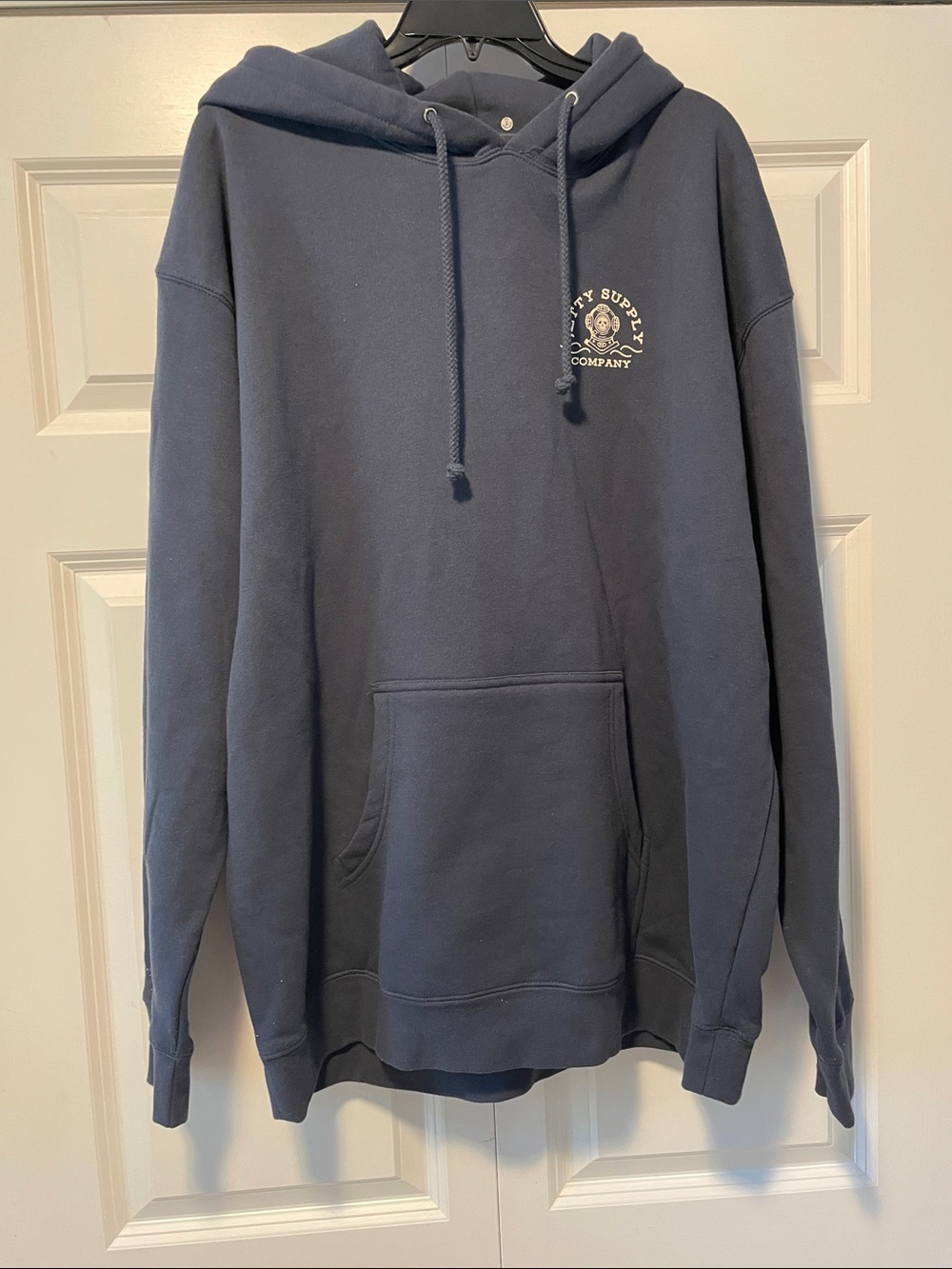 Men's Pullover Hoodie - Navy Blue with Chest Logo NWOT